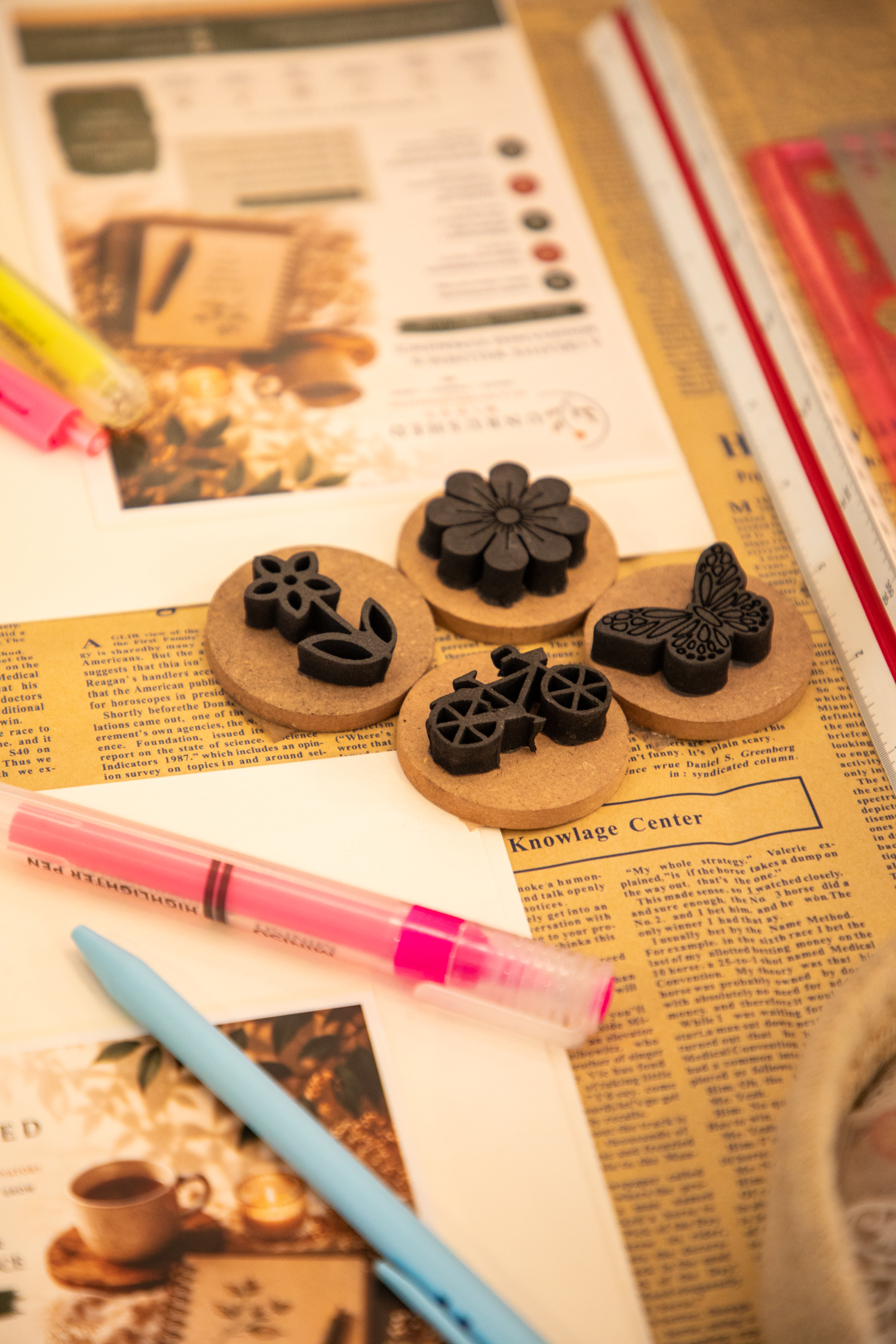 Craft stamps and journaling supplies
